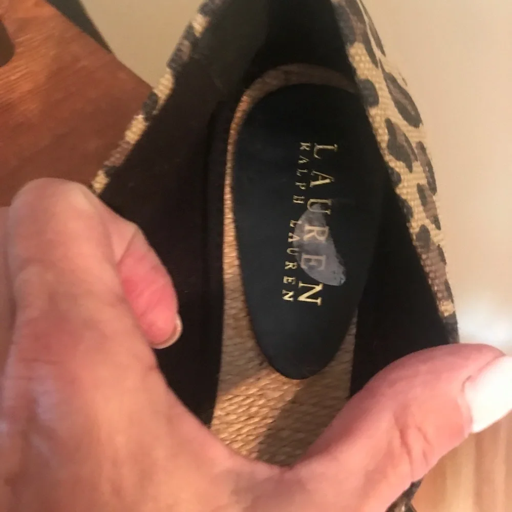 🌸Ralph Lauren Canvas Peep Toe Wedges